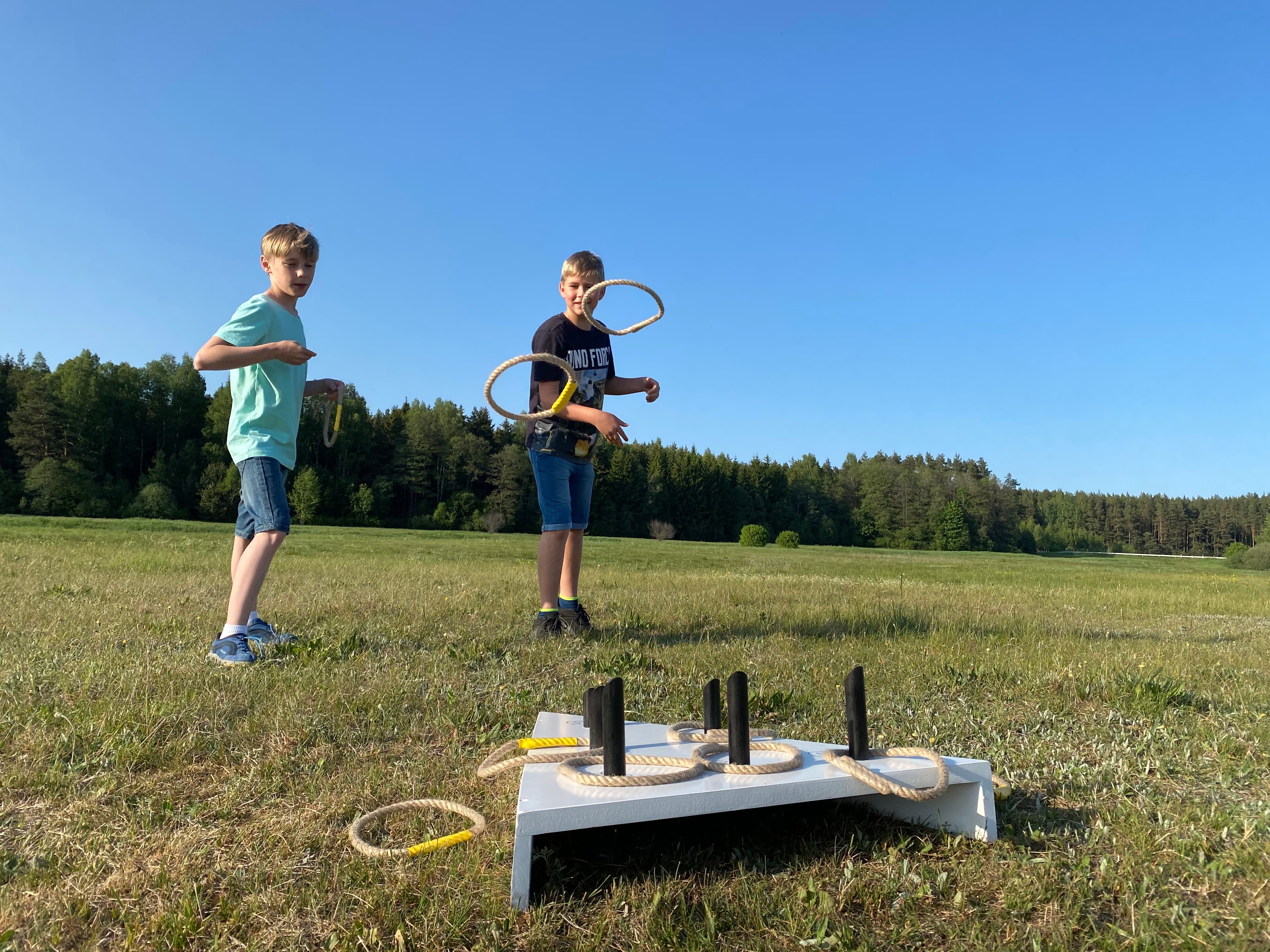 Žaidimo "Žiedų mėtymas" nuotrauka.